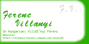 ferenc villanyi business card